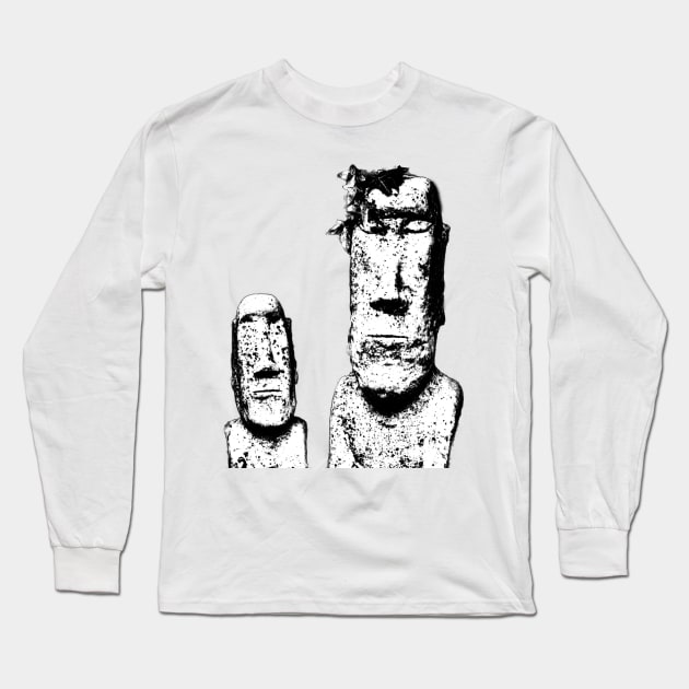 The Eds (two stone heads) Long Sleeve T-Shirt by InspiraImage